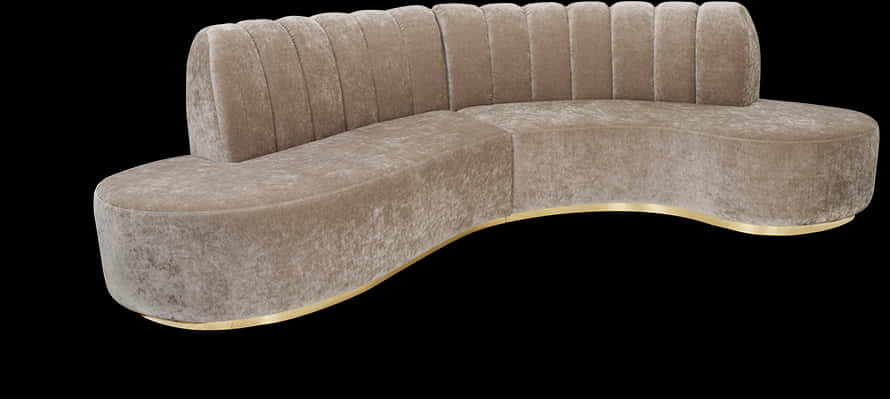 A Couch With A Curved Back