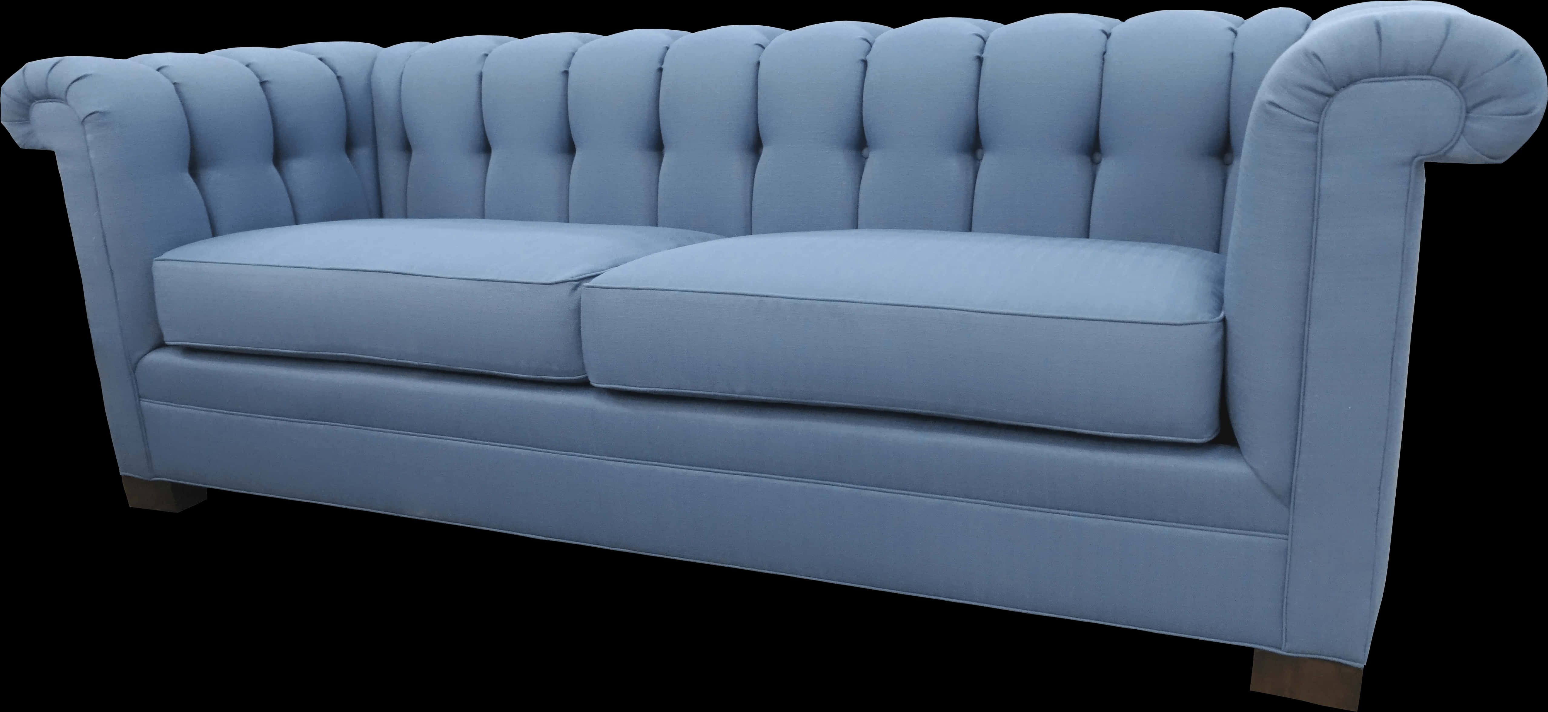 A Blue Couch With A Black Background