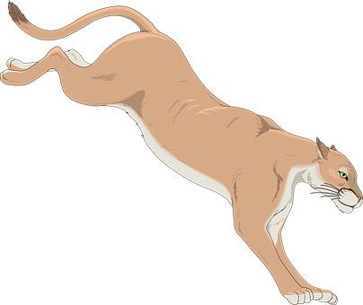 A Cartoon Of A Cougar Jumping