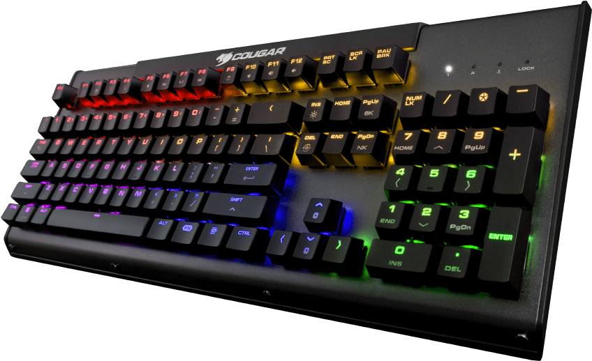 A Black Keyboard With Colorful Lights