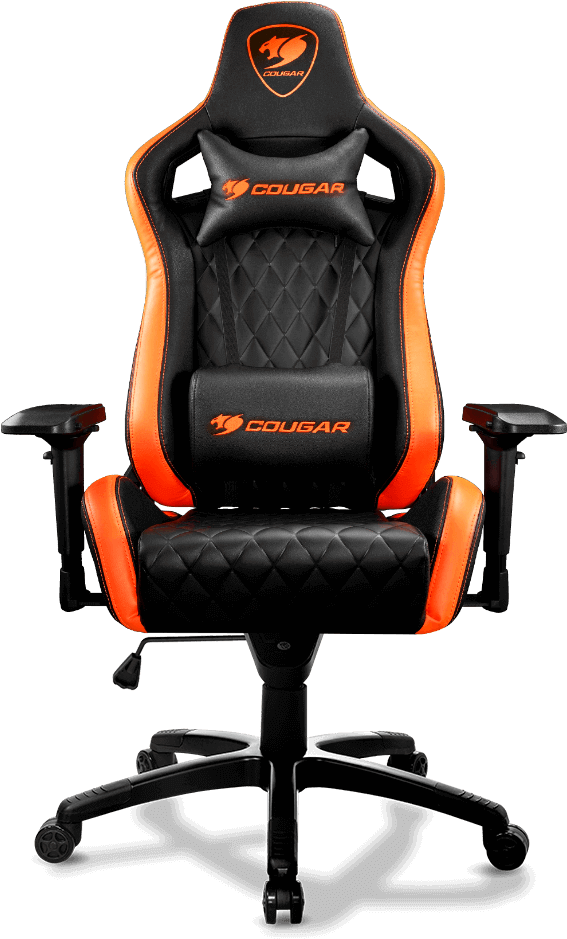 A Black And Orange Gaming Chair