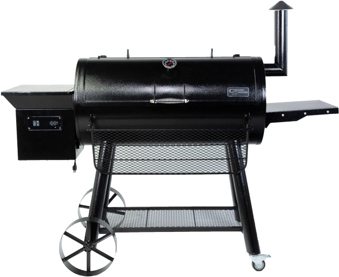 A Black Barbecue Grill With Wheels