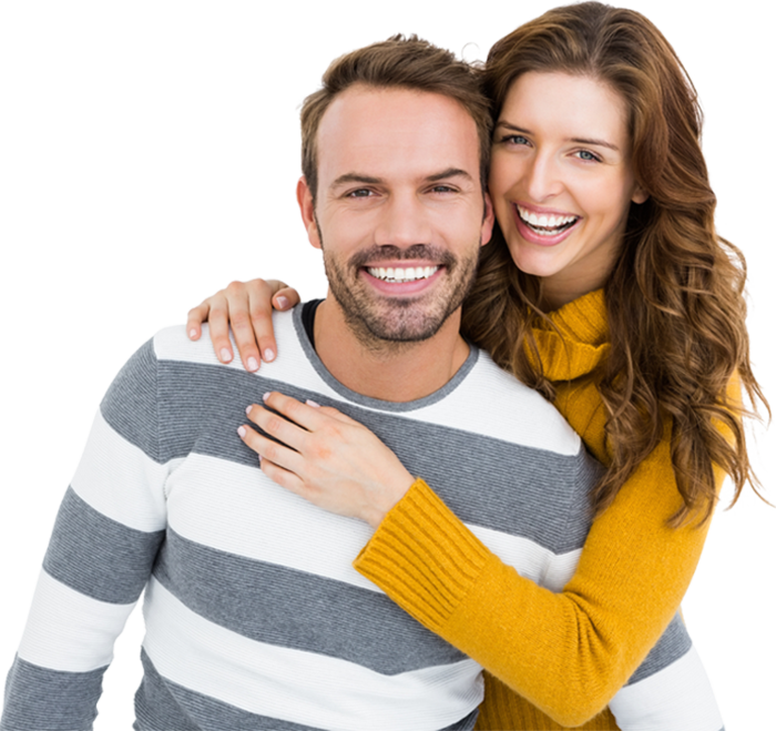 A Man And Woman Smiling And Hugging