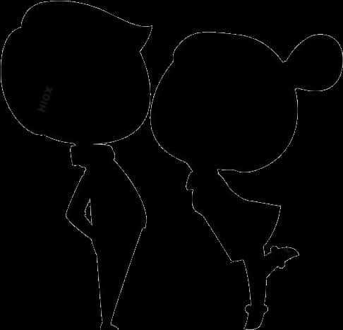A Couple Of Silhouettes Of People