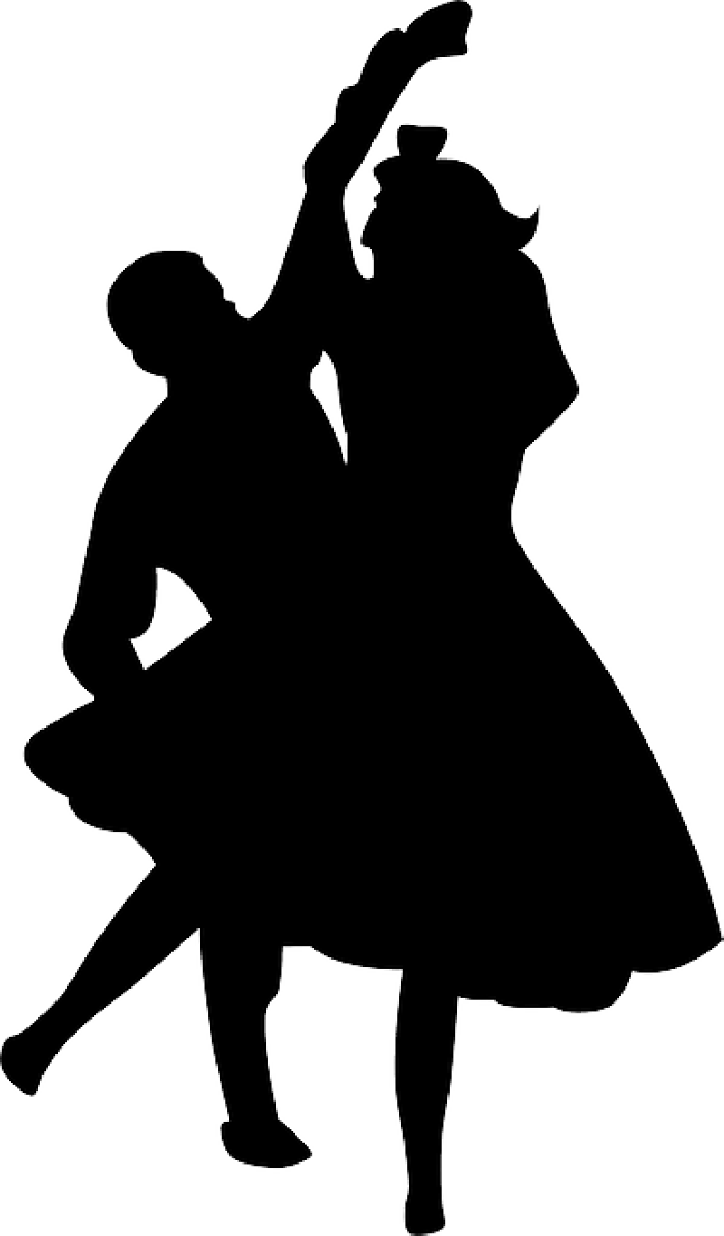 A Silhouette Of A Couple Dancing