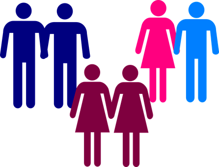 A Group Of People With Different Colors