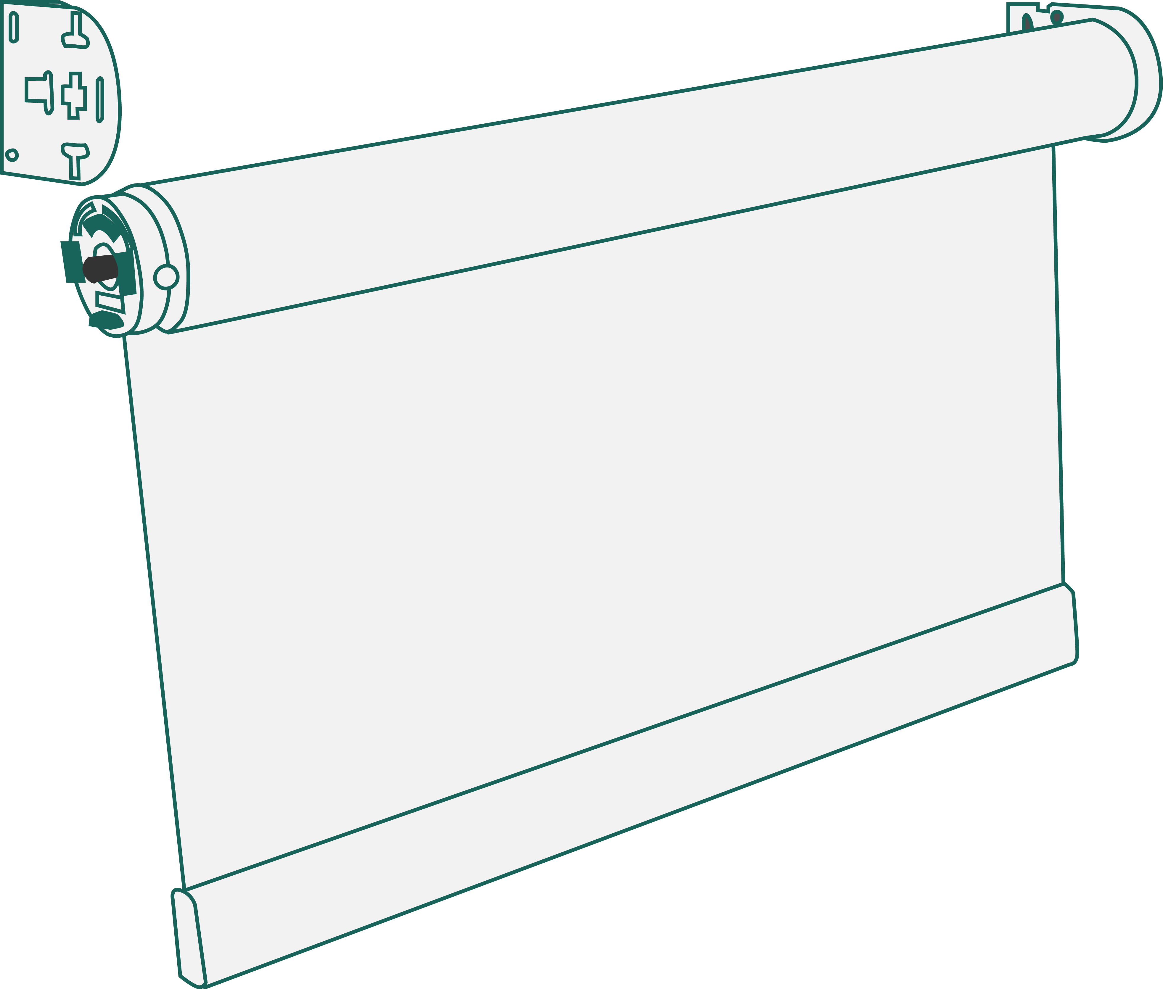 A White Roller Blind With A Black Background