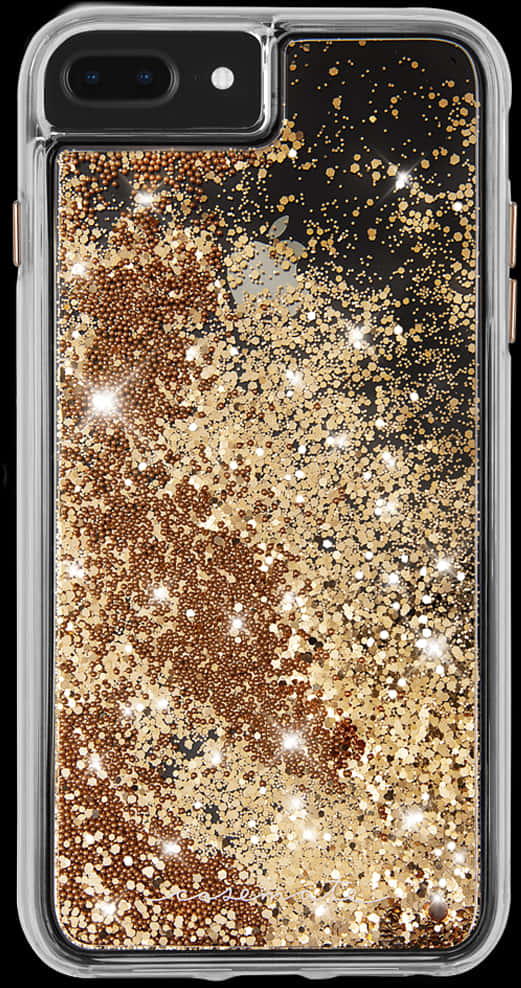 A Phone Case With Gold Glitter