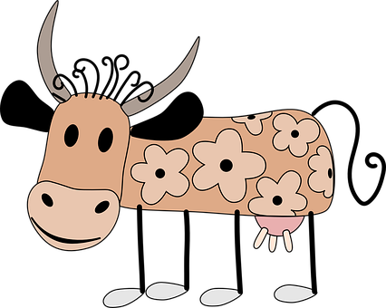 A Cow With Flowers On It
