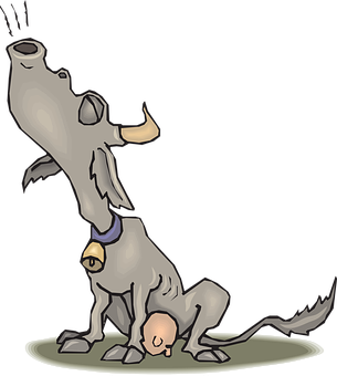 A Cartoon Of A Dog Standing On Its Head