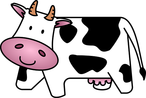 A Cartoon Cow With Horns