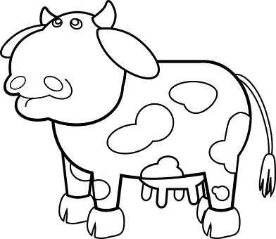 A Cartoon Cow With Spots On It