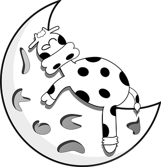 A Cow Lying On The Moon