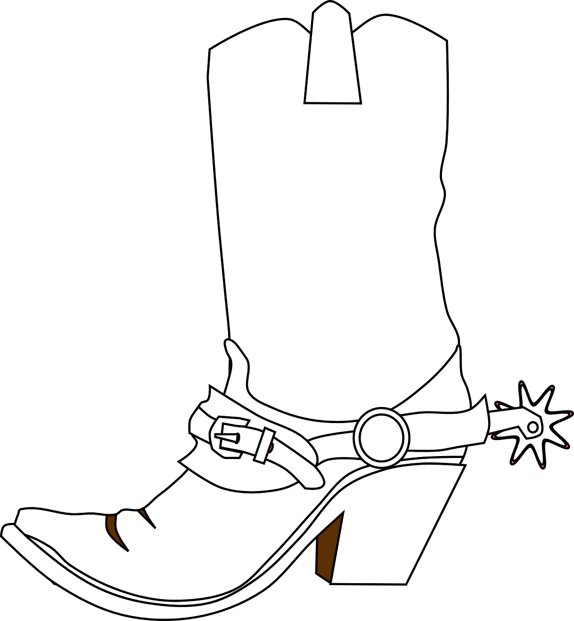 A White Boot With A Spurs On It