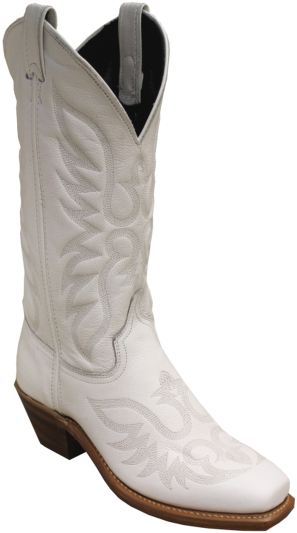 A White Cowboy Boot With A Black Background