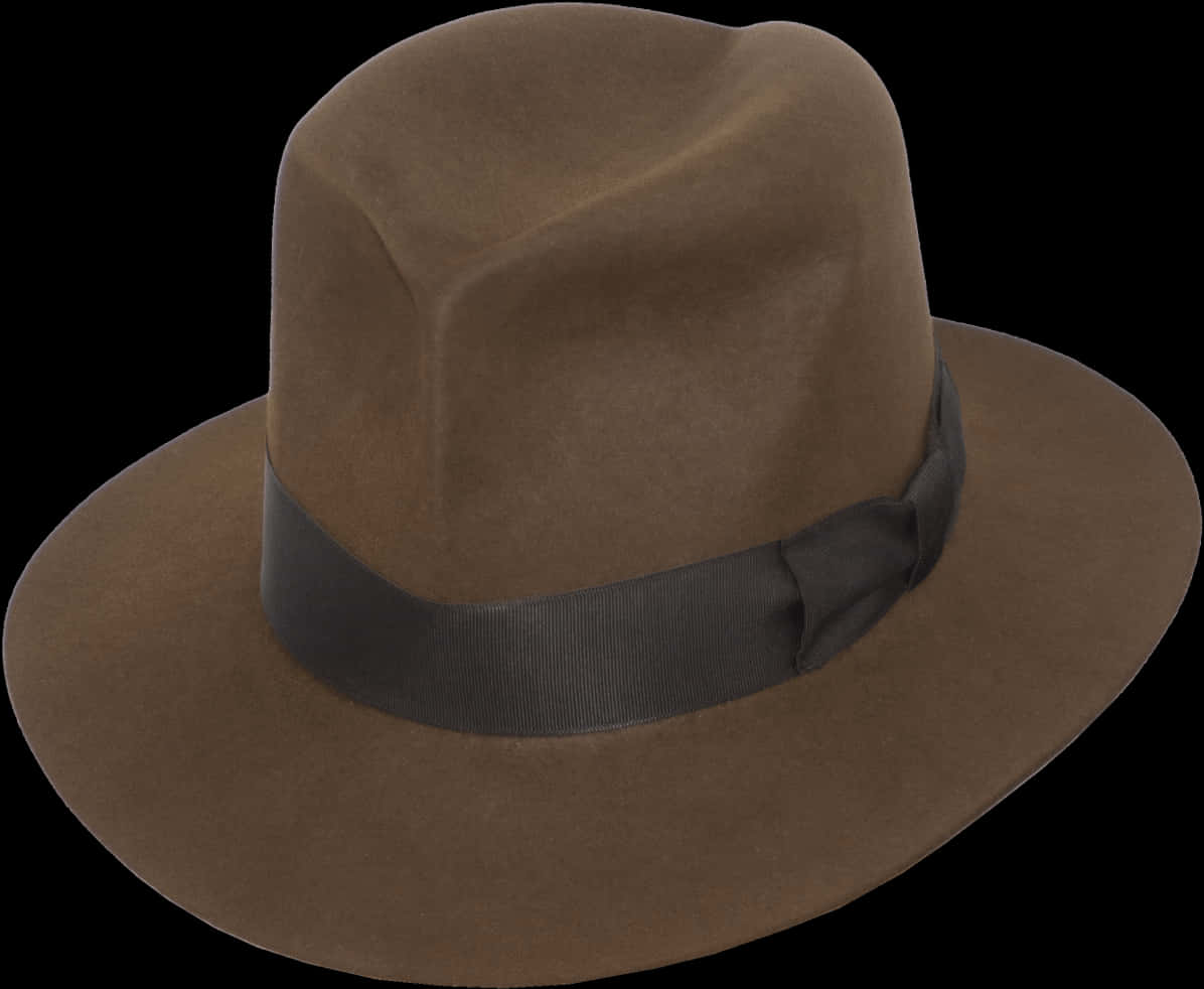 A Brown Hat With A Black Band