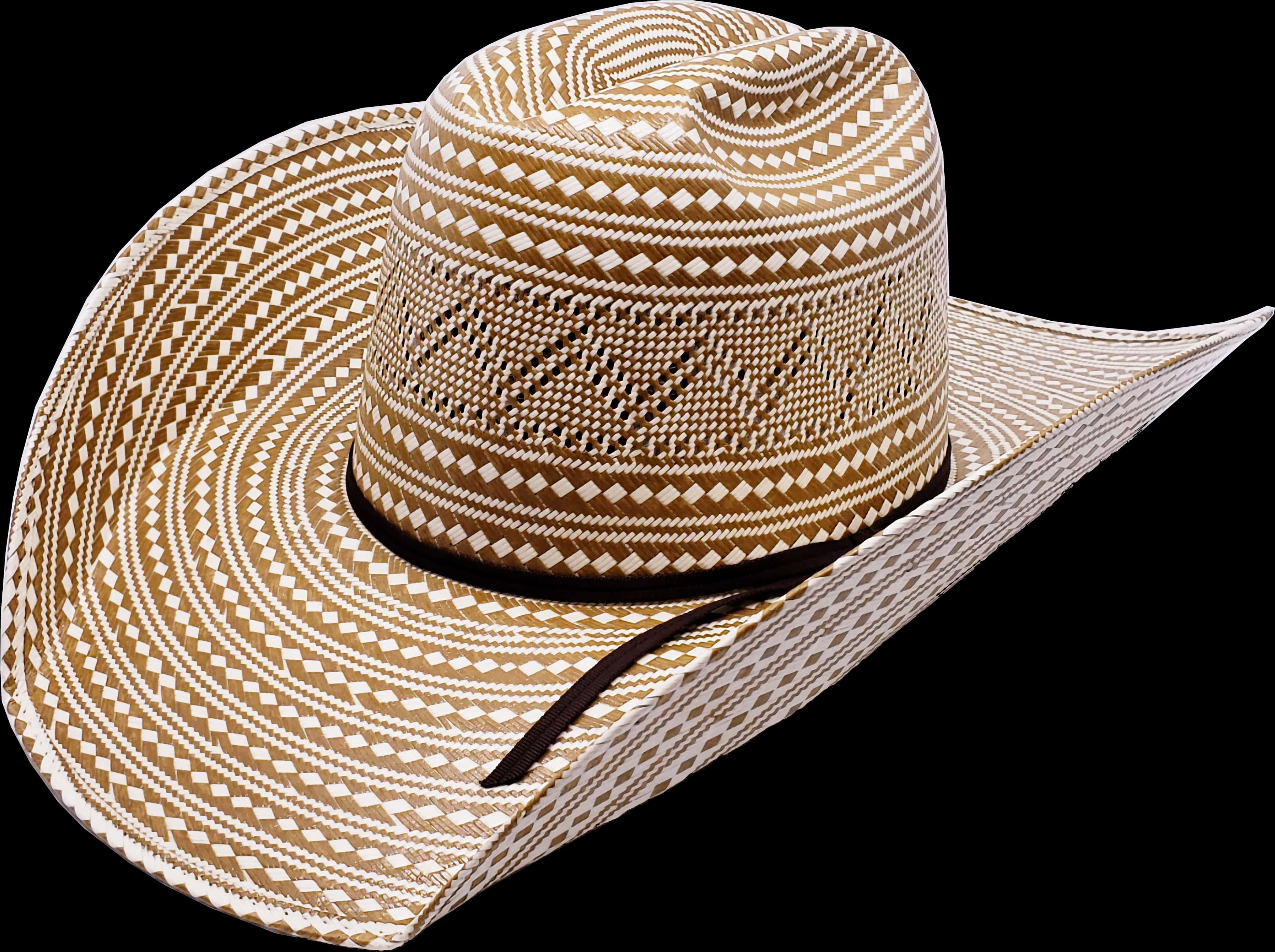 A Brown And White Cowboy Hat