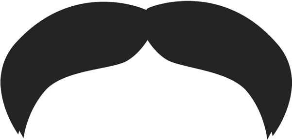 A Black Mustache With White Text