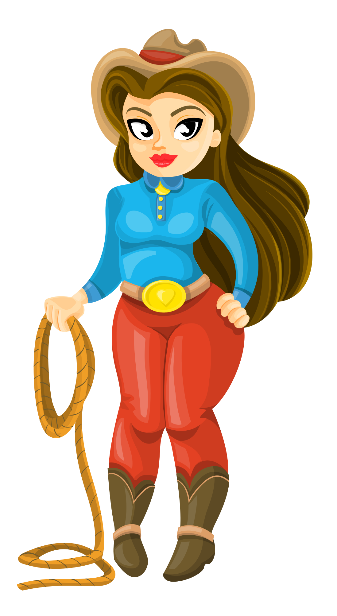 A Cartoon Of A Woman Holding A Lasso