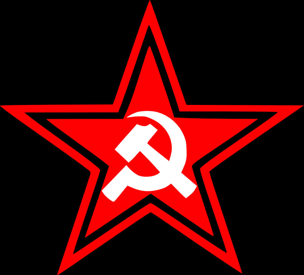 A Red Star With A White Symbol And A Hammer And Sickle With Roanoke Star In The Background