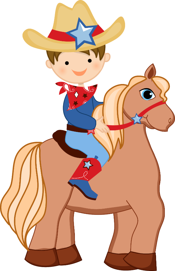 A Cartoon Of A Boy Riding A Horse