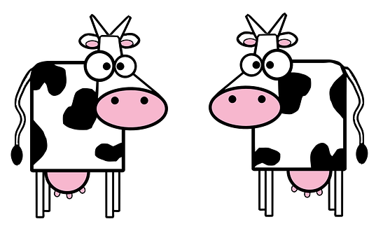 A Couple Of Cartoon Cows