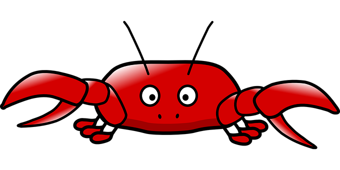 A Red Crab With Eyes And Claws