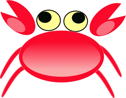 A Red Crab With Yellow Eyes And Claws