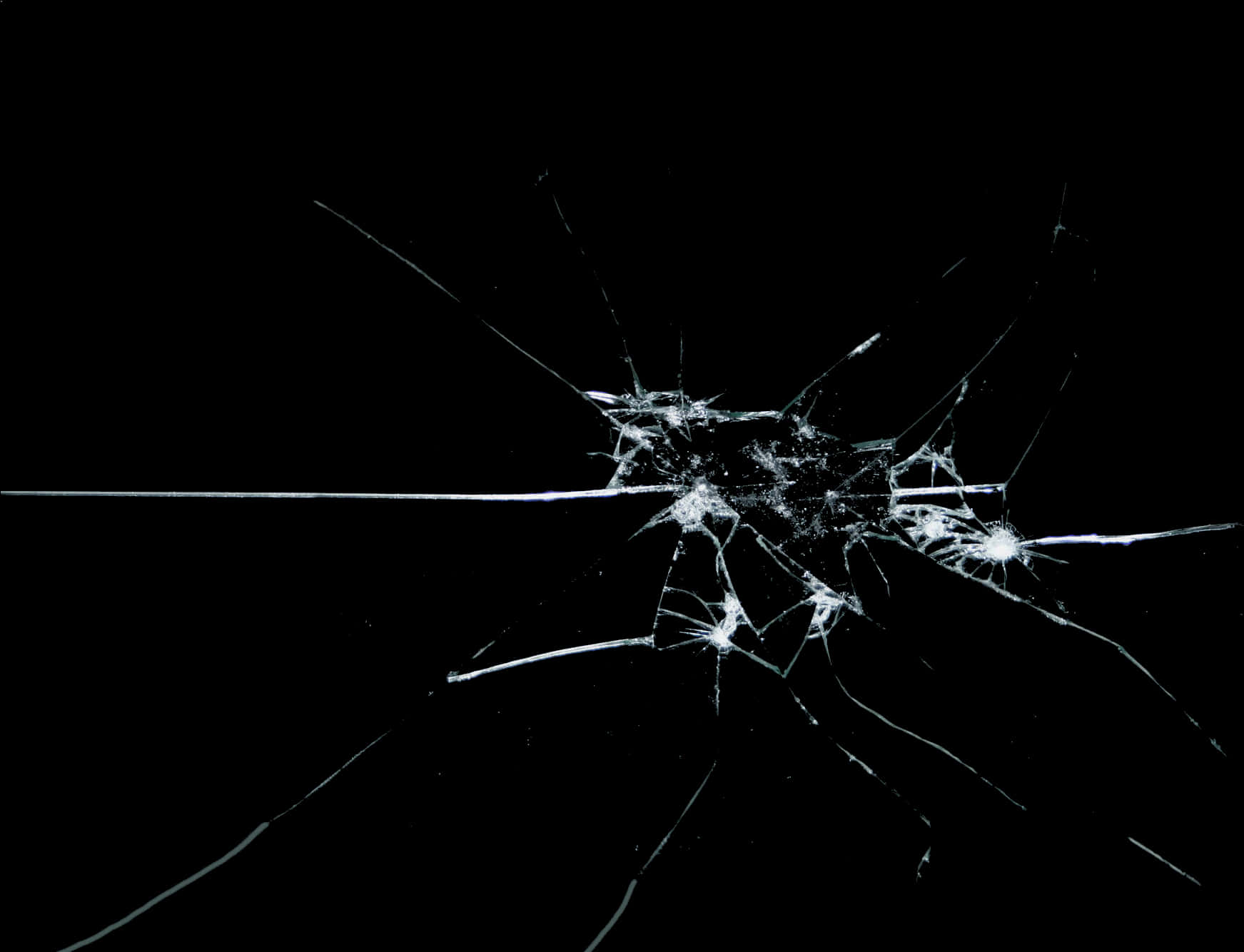 A Broken Glass With Many Cracks
