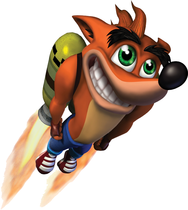 A Cartoon Fox Flying With A Backpack