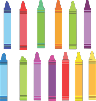 A Group Of Colorful Crayons