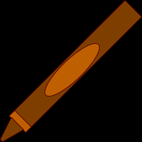 A Brown Crayon With A Brown Oval On It