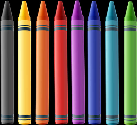 A Row Of Crayons In Different Colors