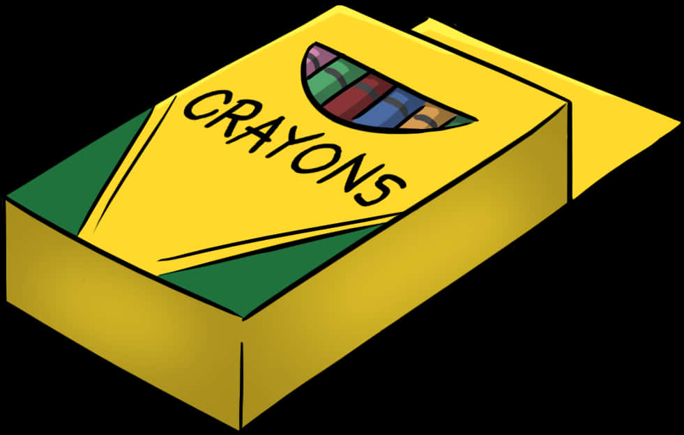 A Yellow Box With Crayons