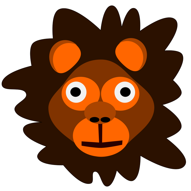 A Cartoon Lion With Big Eyes