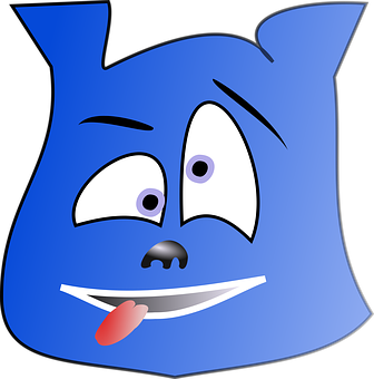 A Cartoon Face With Tongue Sticking Out