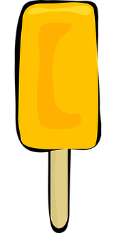 A Yellow Popsicle On A Stick