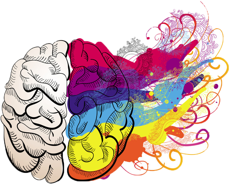 A Colorful Brain With Swirls