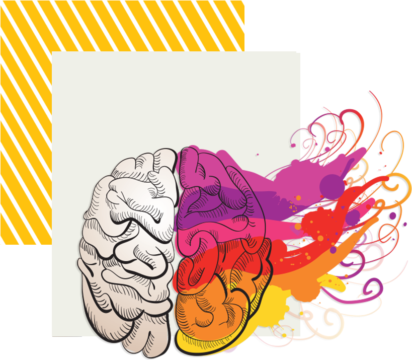 A Colorful Brain With Paint Splashes