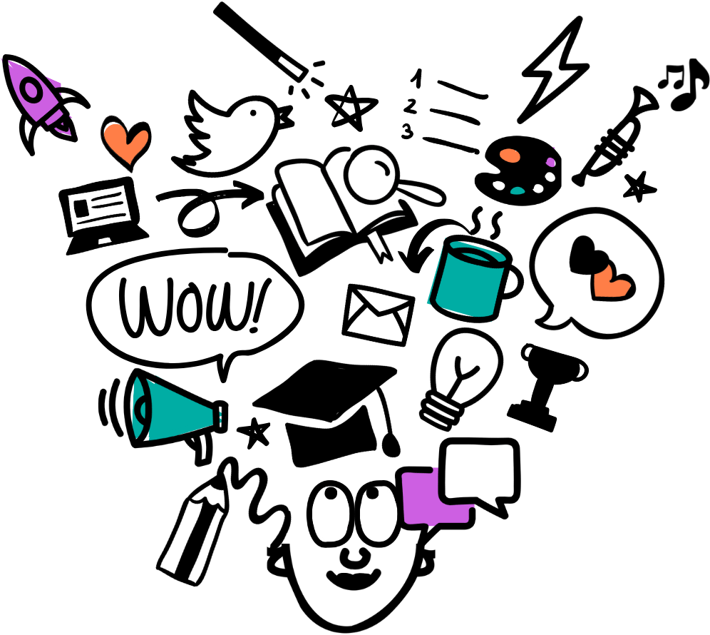 A Black Background With Colorful Objects