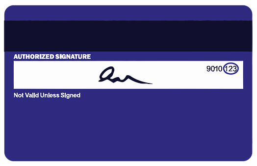A Blue And White Card With A Signature