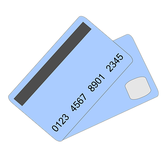 A Blue Credit Card With Numbers On It