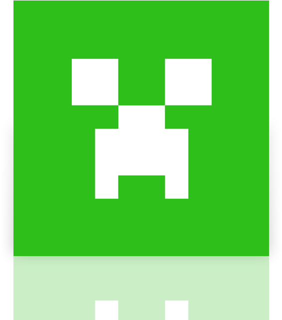 A Green Square With A White Face On It