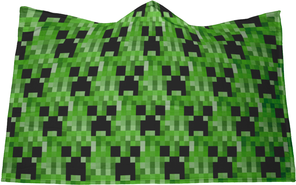 A Green And Black Blanket With Black Squares