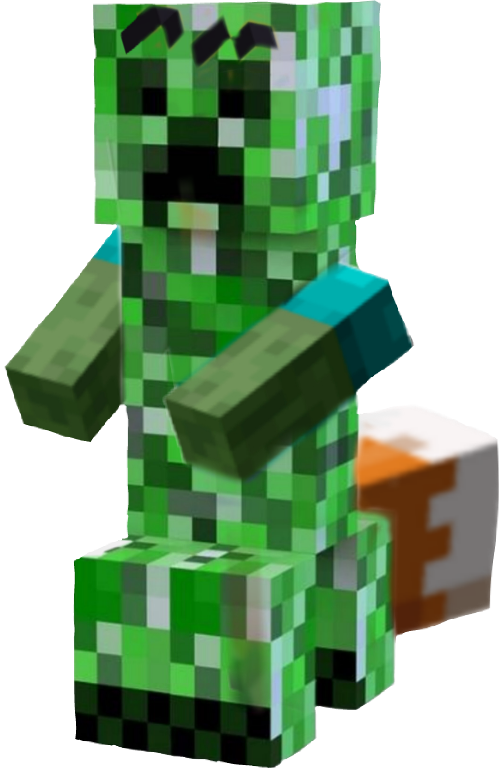 A Green And White Pixelated Animal
