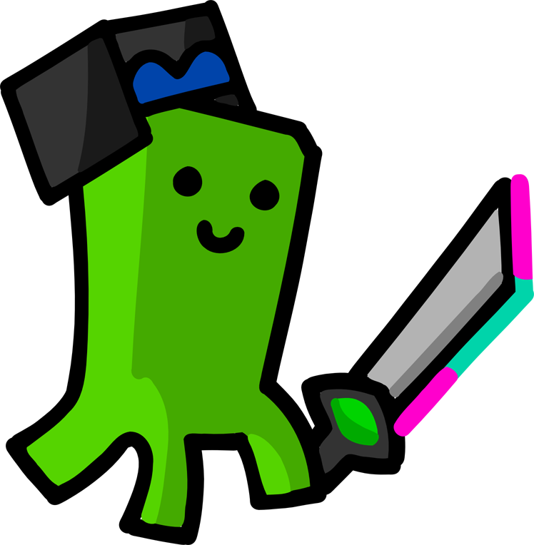 A Cartoon Of A Green Monster Holding A Sword