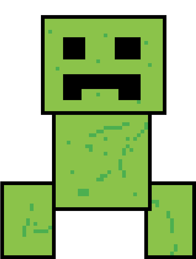 A Green Cartoon Character With A Square Face