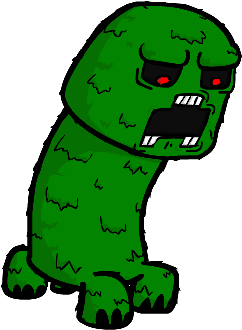 A Cartoon Of A Green Monster