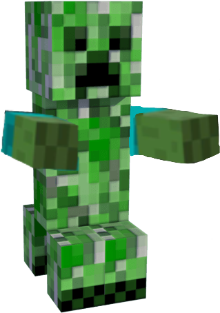 A Green And White Pixelated Toy