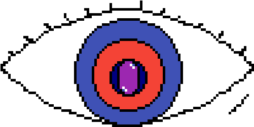 A Pixelated Eye With A Purple Center